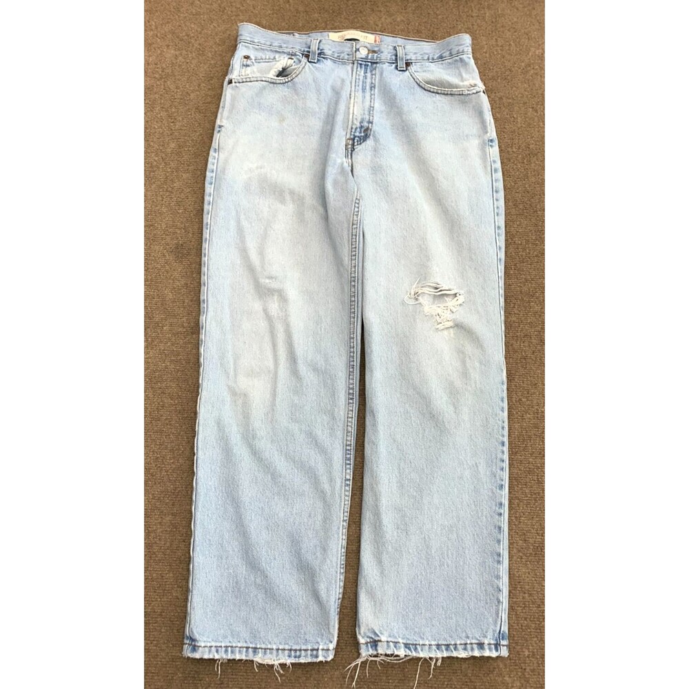 Vintage Levis 550 Jeans Mens 34x30 Relaxed Straight Leg Distressed Denim
